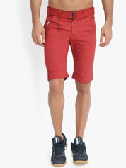 Kotty Men Maroon Solid Regular Fit Regular Shorts