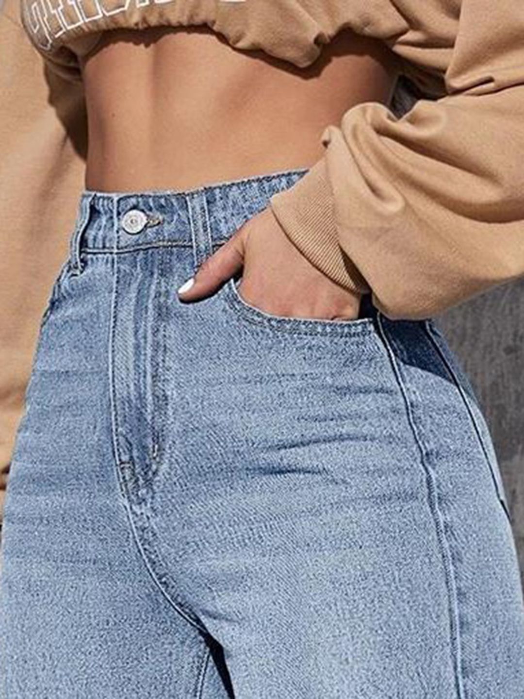 Kotty Women Blue Jean High-Rise Clean Look Light Fade Stretchable Jeans