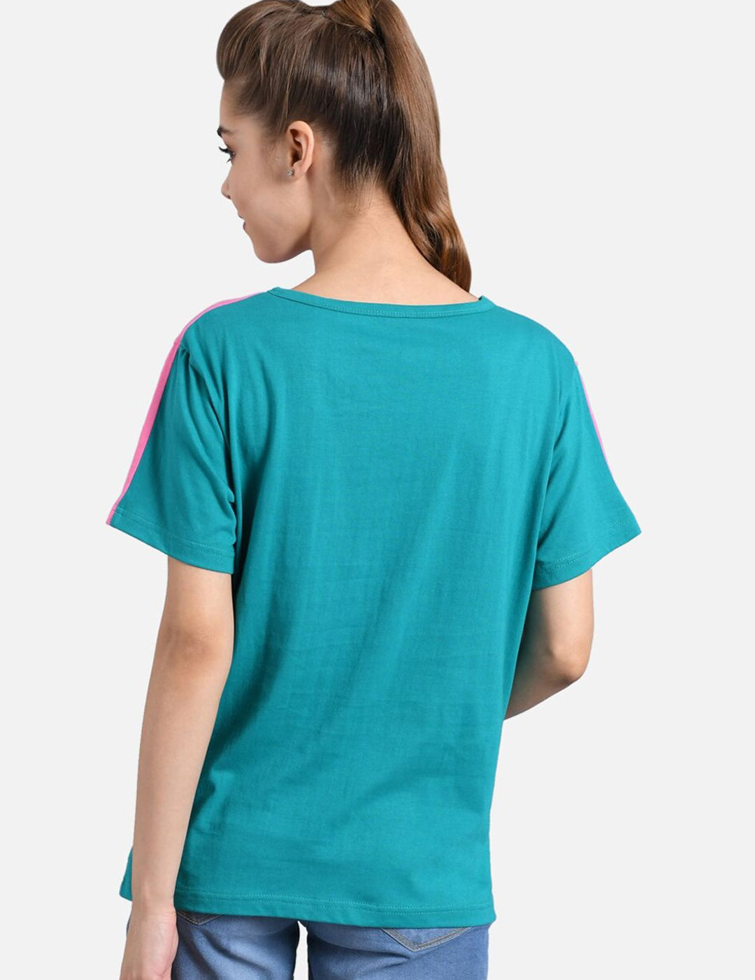 Kotty Women Multicoloured Pack of 2 Colourblocked Round Neck T-shirt