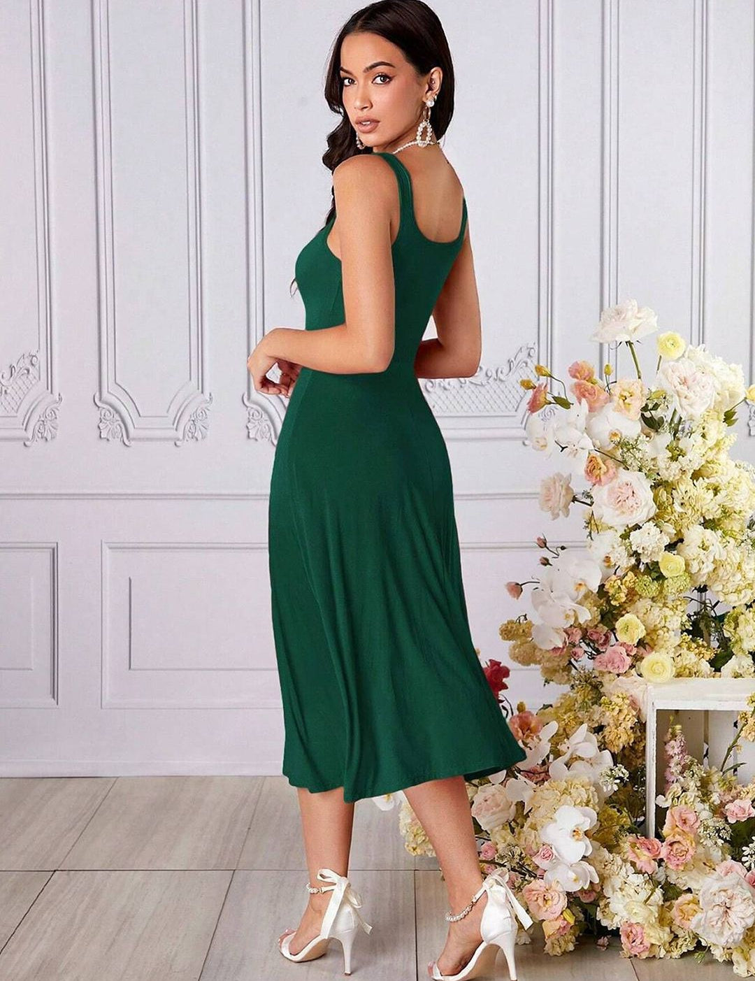 Kotty Women Sleeveless Fit & Flare Midi Dress