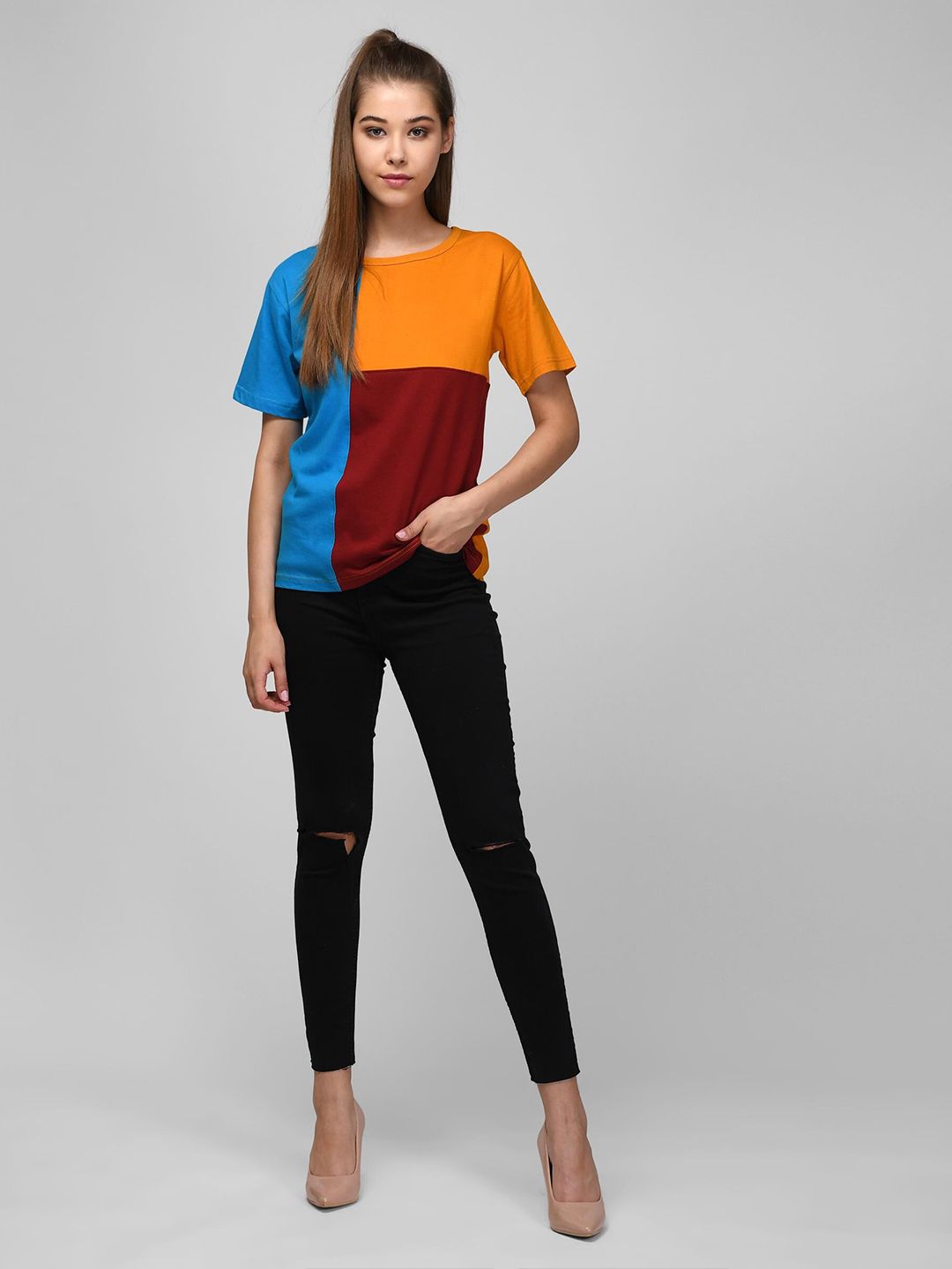 Kotty Colourblocked Cotton T-shirt