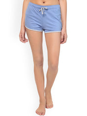 Kotty Women Blue Solid Lounge Shorts KTTSLEEPSHORTS182