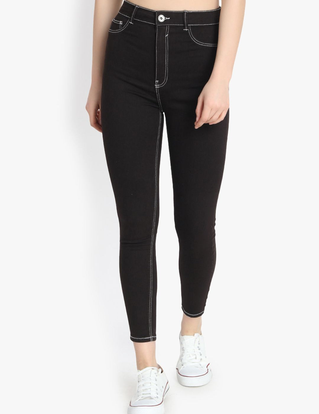 Kotty Women Black Skinny Fit High-Rise Clean Look Stretchable Jeans