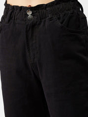 Kotty Women Black Boyfriend Fit High-Rise Clean Look Jeans