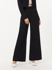 KOTTY BIZwear Basics Women Relaxed Straight Leg Straight Fit High-Rise Easy Wash Pleated Trousers