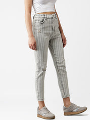 Kotty Women Black & White Skinny Fit Jeans