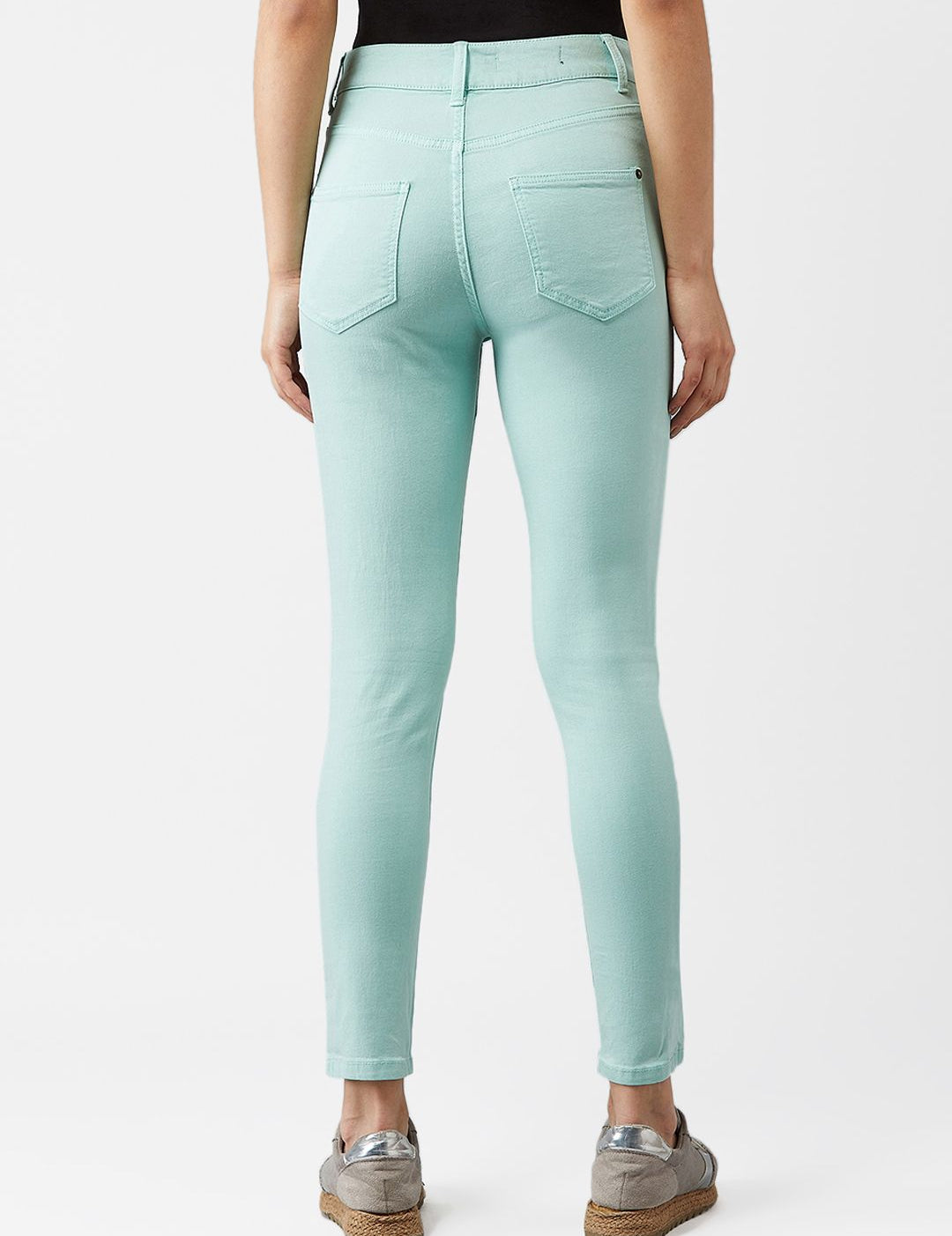 Kotty Women Sea Green Skinny Fit High-Rise Clean Look Jeans