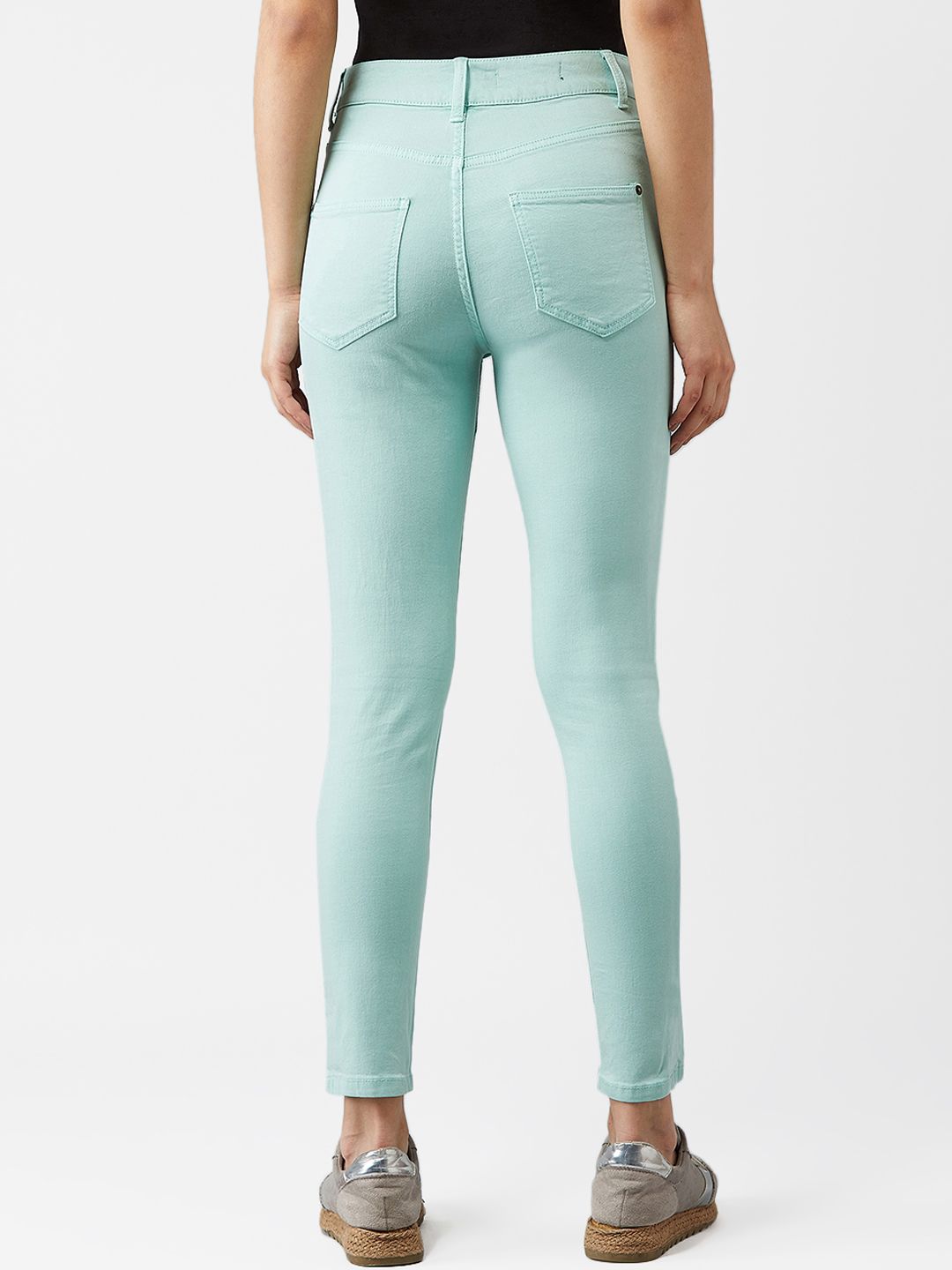 Kotty Women Sea Green Skinny Fit High-Rise Clean Look Jeans