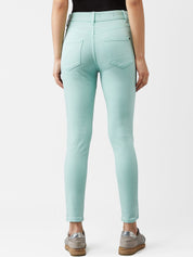Kotty Women Sea Green Skinny Fit High-Rise Clean Look Jeans