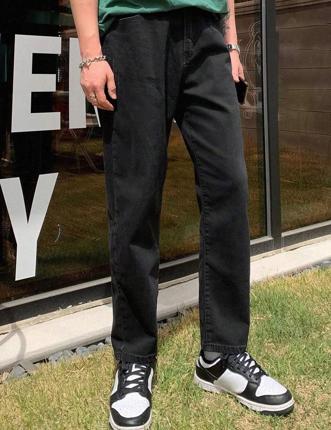 Kotty Men Straight Fit Low-Rise Clean Look Stretchable Jeans