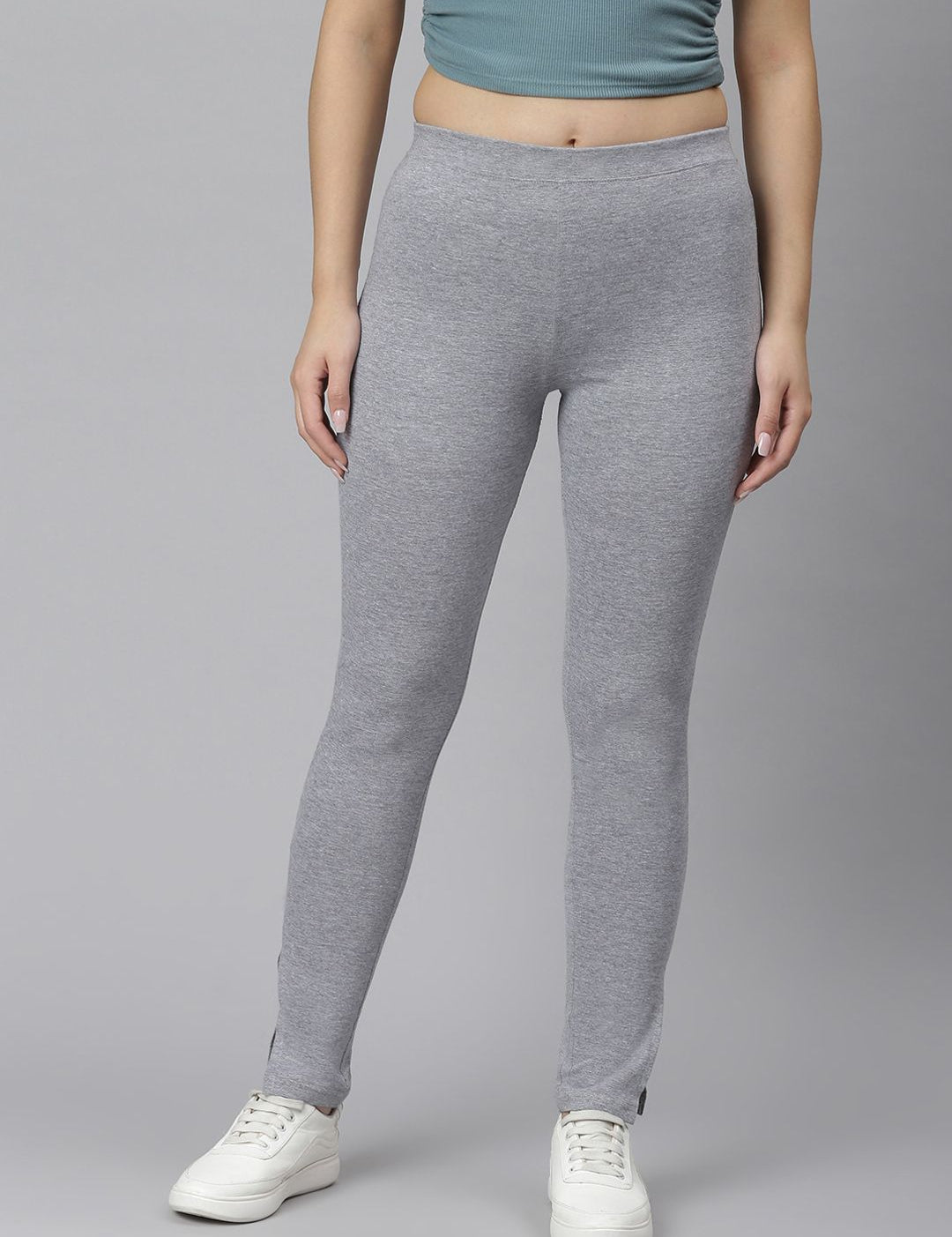 Kotty Women Grey Solid Straight-Fit Track Pants