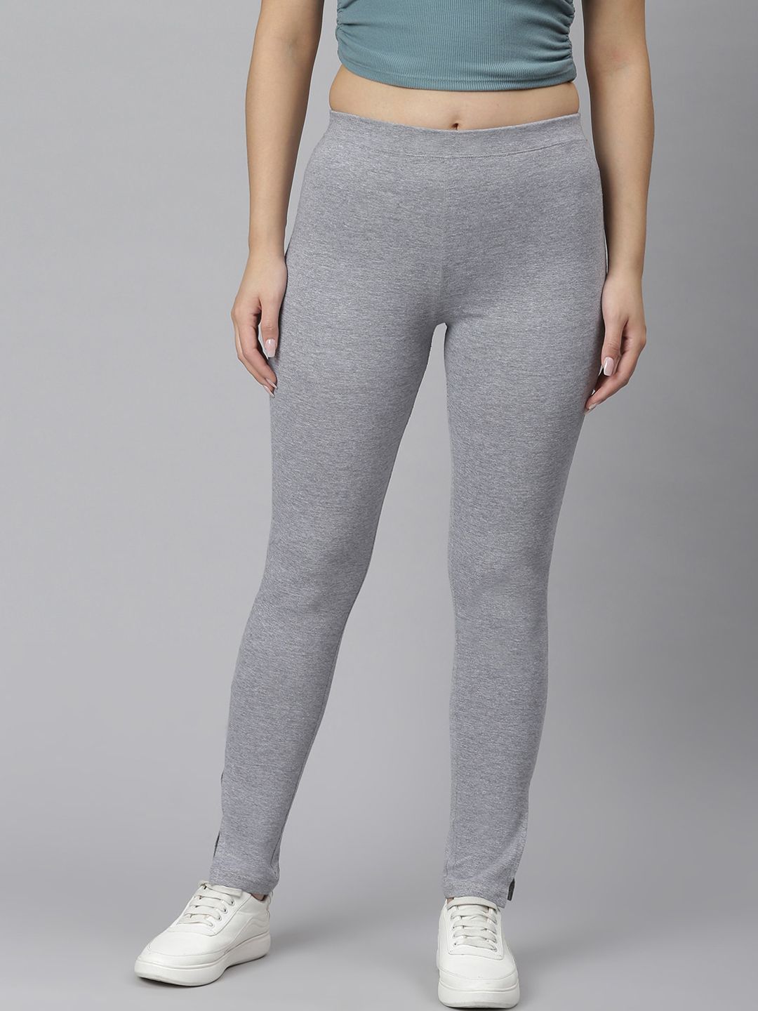 Kotty Women Grey Solid Straight-Fit Track Pants