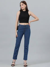 KOTTY Basics Black Sleeveless Fitted Crop Top