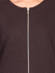 Kotty Women Black Self Design Tailored Jacket