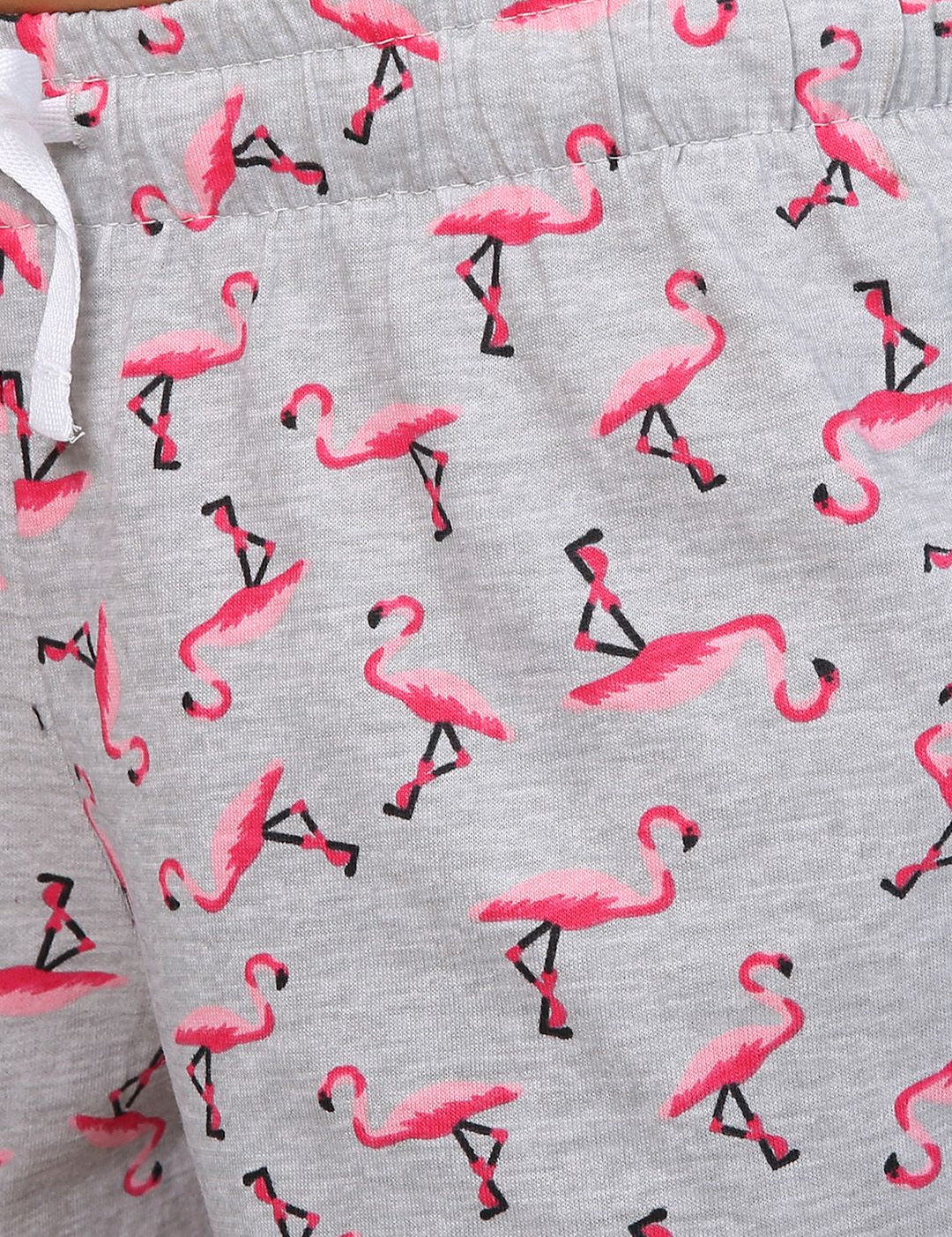 Kotty Women Grey & Pink Printed Lounge Shorts KTTSLEEPSHORTS184