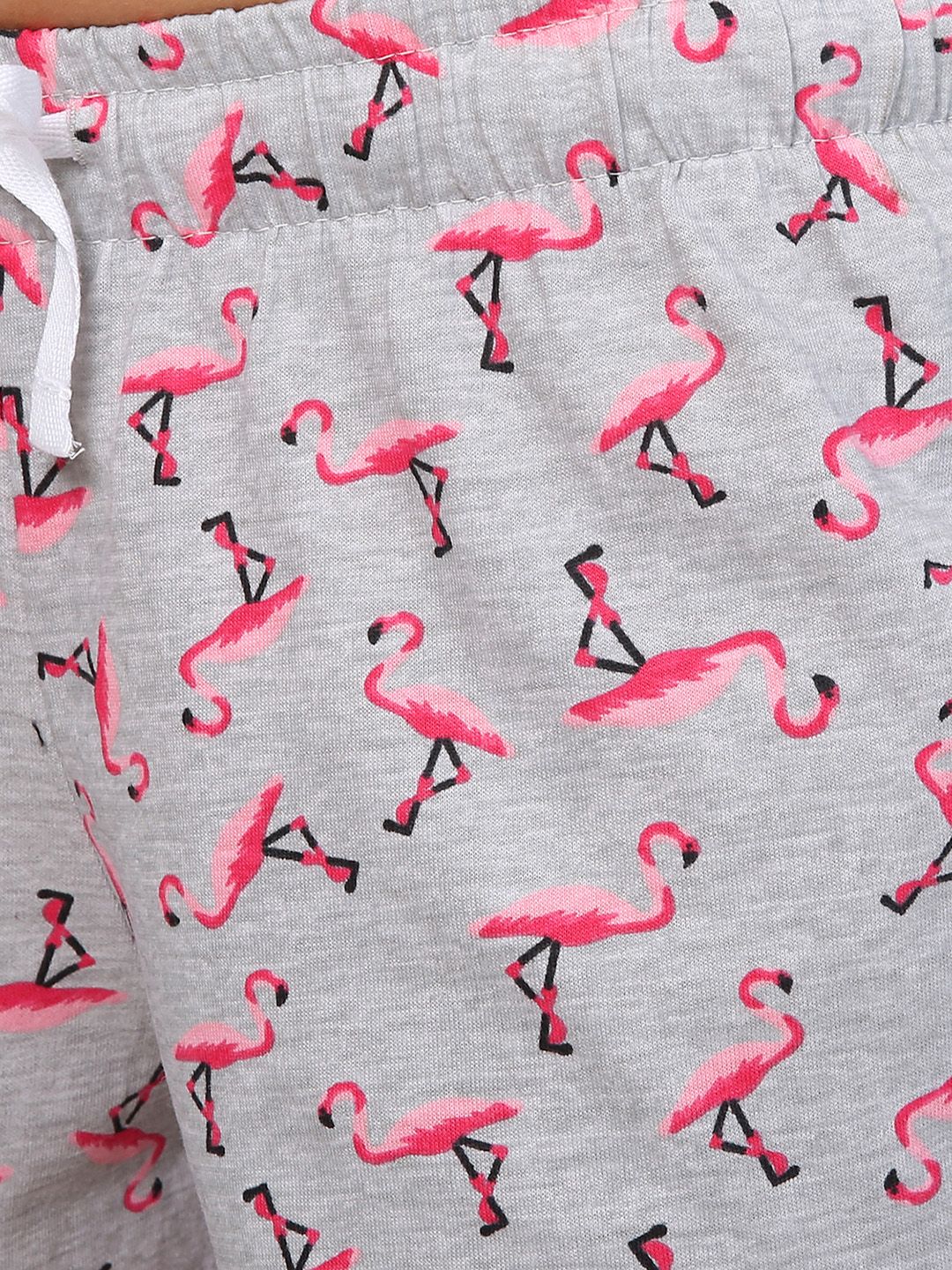 Kotty Women Grey & Pink Printed Lounge Shorts KTTSLEEPSHORTS184