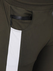 Kotty Men Olive Green Solid Track Pants