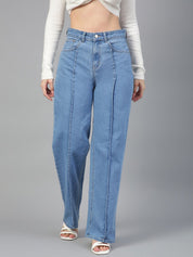 Kotty Women Jean Straight Fit High-Rise Light Fade Stretchable Jeans