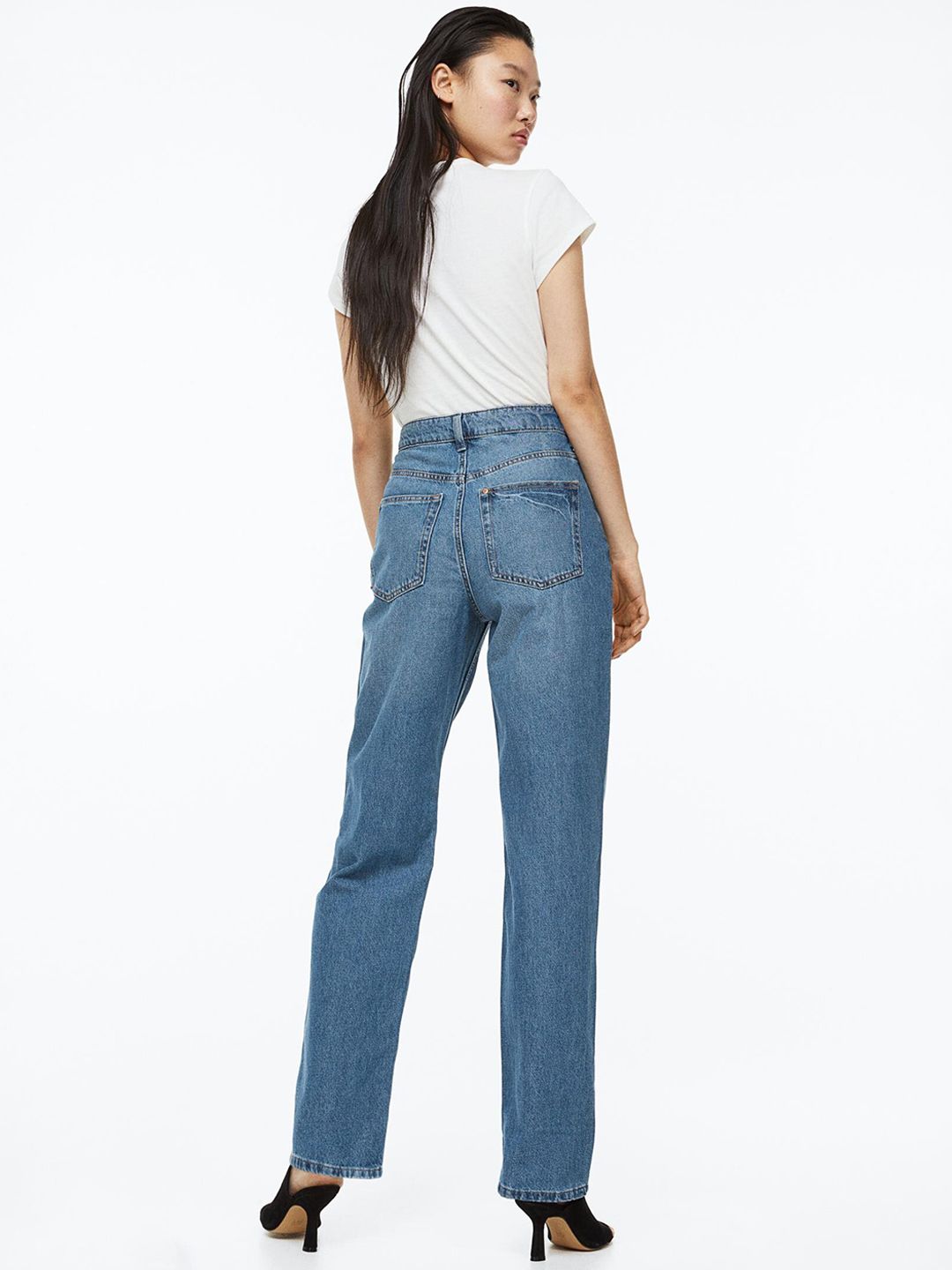 Kotty Women Blue Jean Straight Fit High-Rise Light Fade Stretchable Jeans