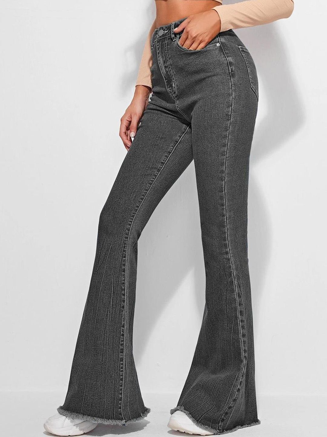 Kotty Women High Rise Jean Bootcut Clean Look Stretchable Jeans