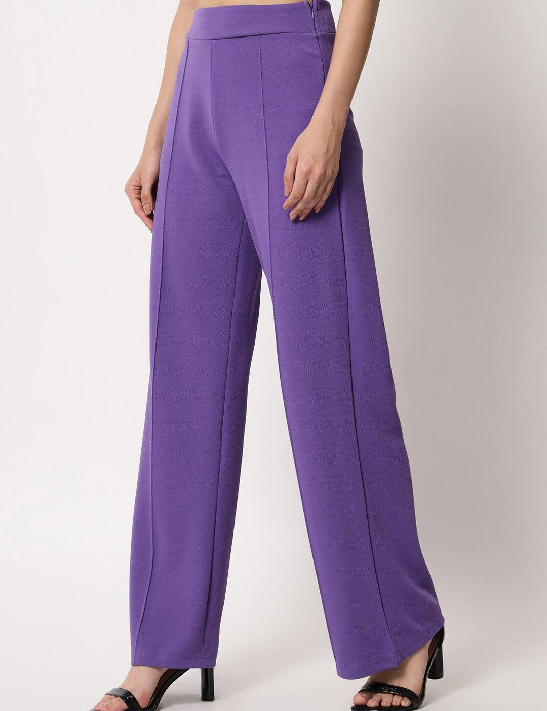 Kotty Women Relaxed Straight Leg Straight Fit High-Rise Easy Wash Trousers