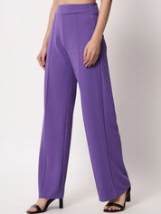 Kotty Women Relaxed Straight Leg Straight Fit High-Rise Easy Wash Trousers