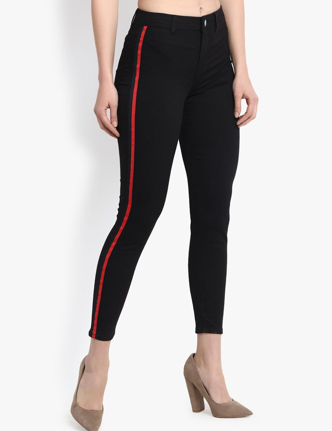 Kotty Women Black Skinny Fit High-Rise Clean Look Stretchable Jeans