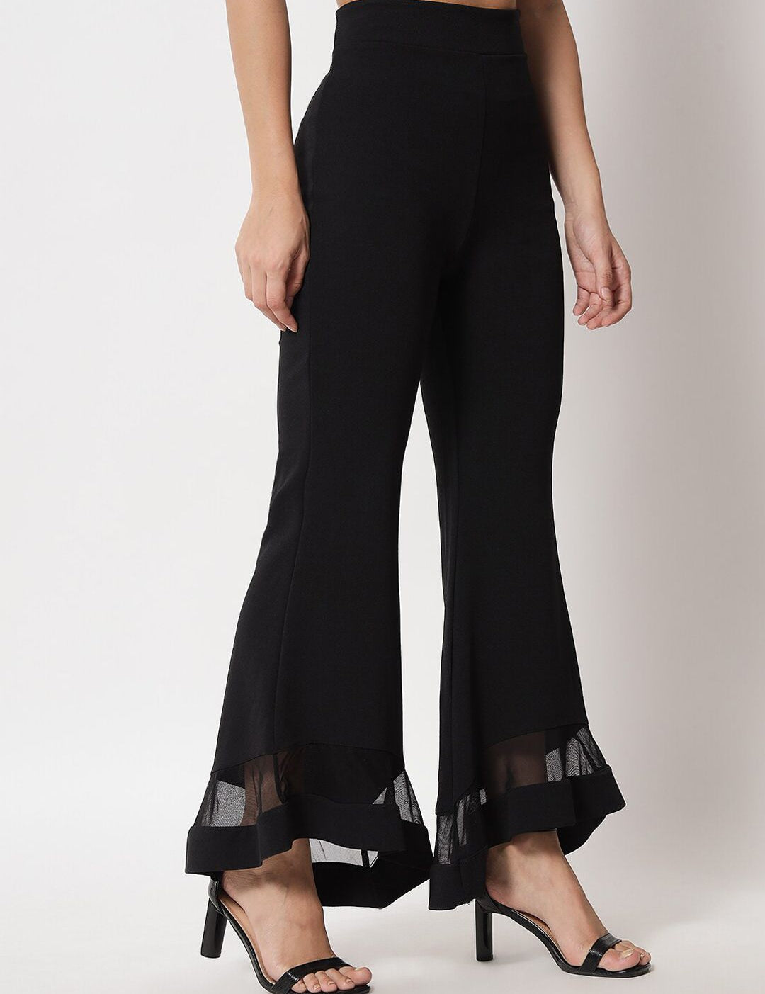 Kotty Women Relaxed Straight Leg Flared High-Rise Easy Wash Trousers