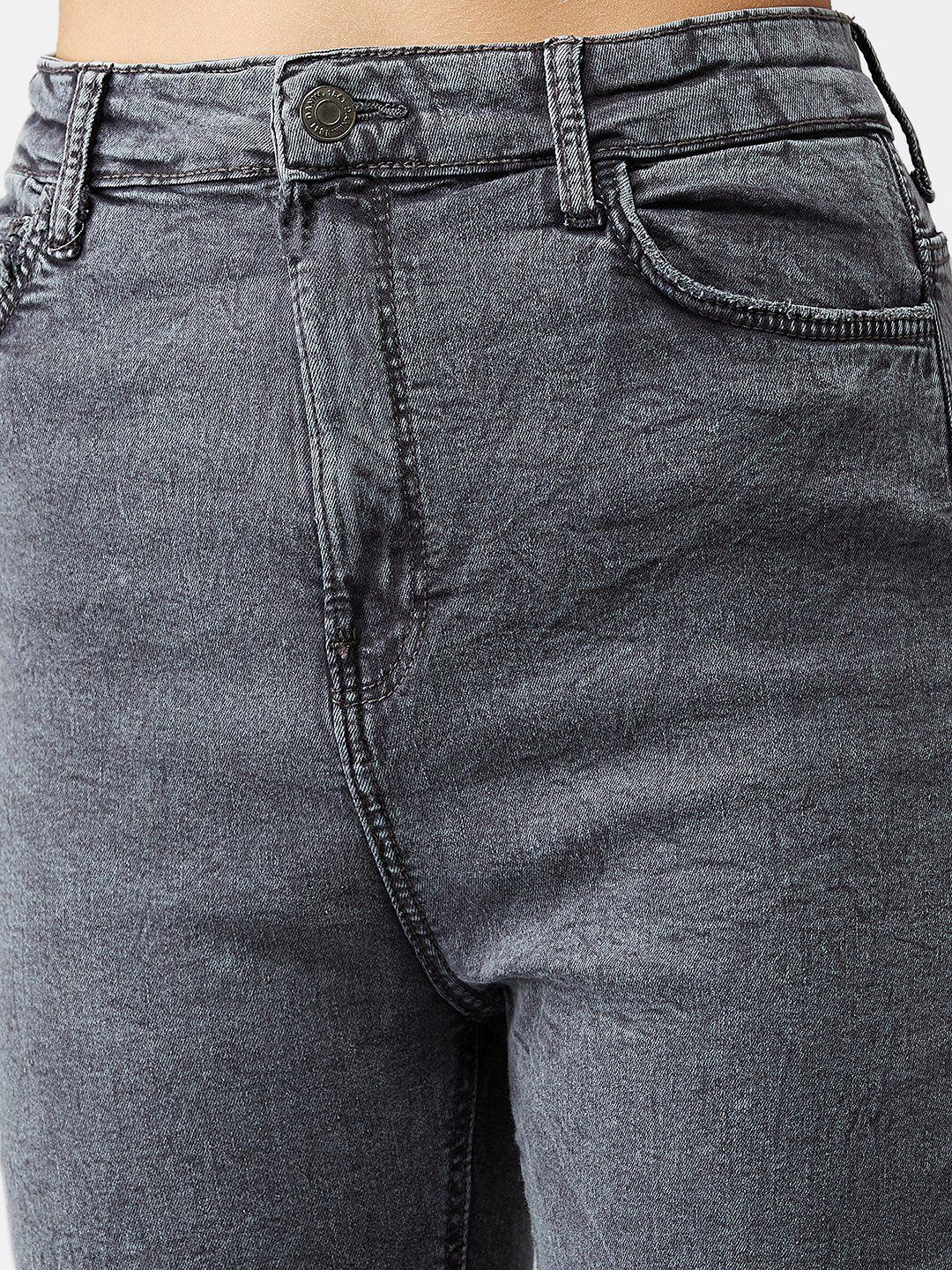 Kotty Women Grey Skinny Fit High-Rise Mildly Distressed Jeans