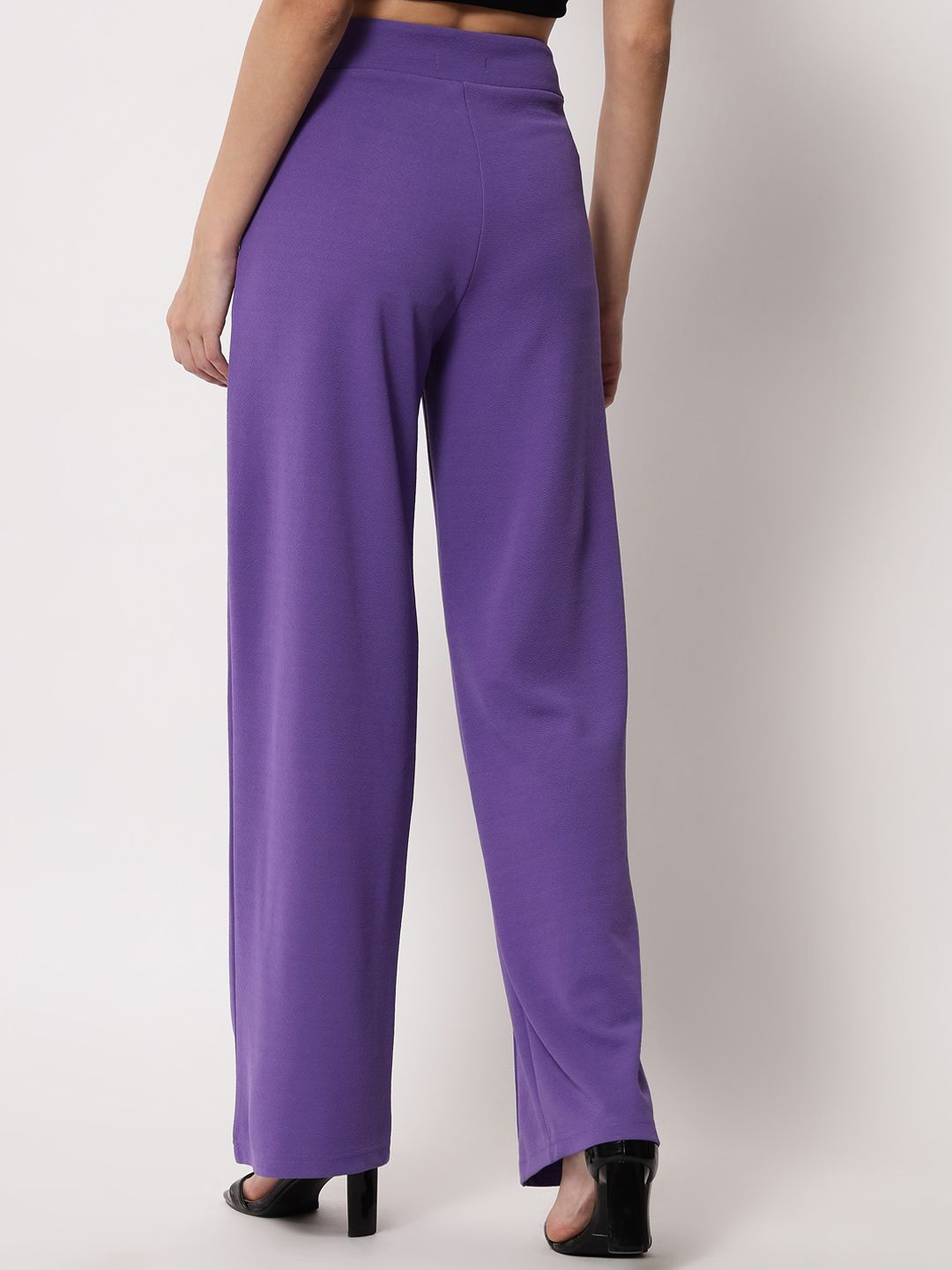 Kotty Women Pack Of 2 Relaxed Straight Leg Fit High-Rise Easy Wash Trousers