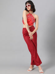 Kotty Women White Relaxed Straight Leg Fit High-Rise Easy Wash Pleated Parallel Trousers