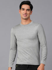 Kotty Grey Round Neck Long Sleeves Regular T-shirt