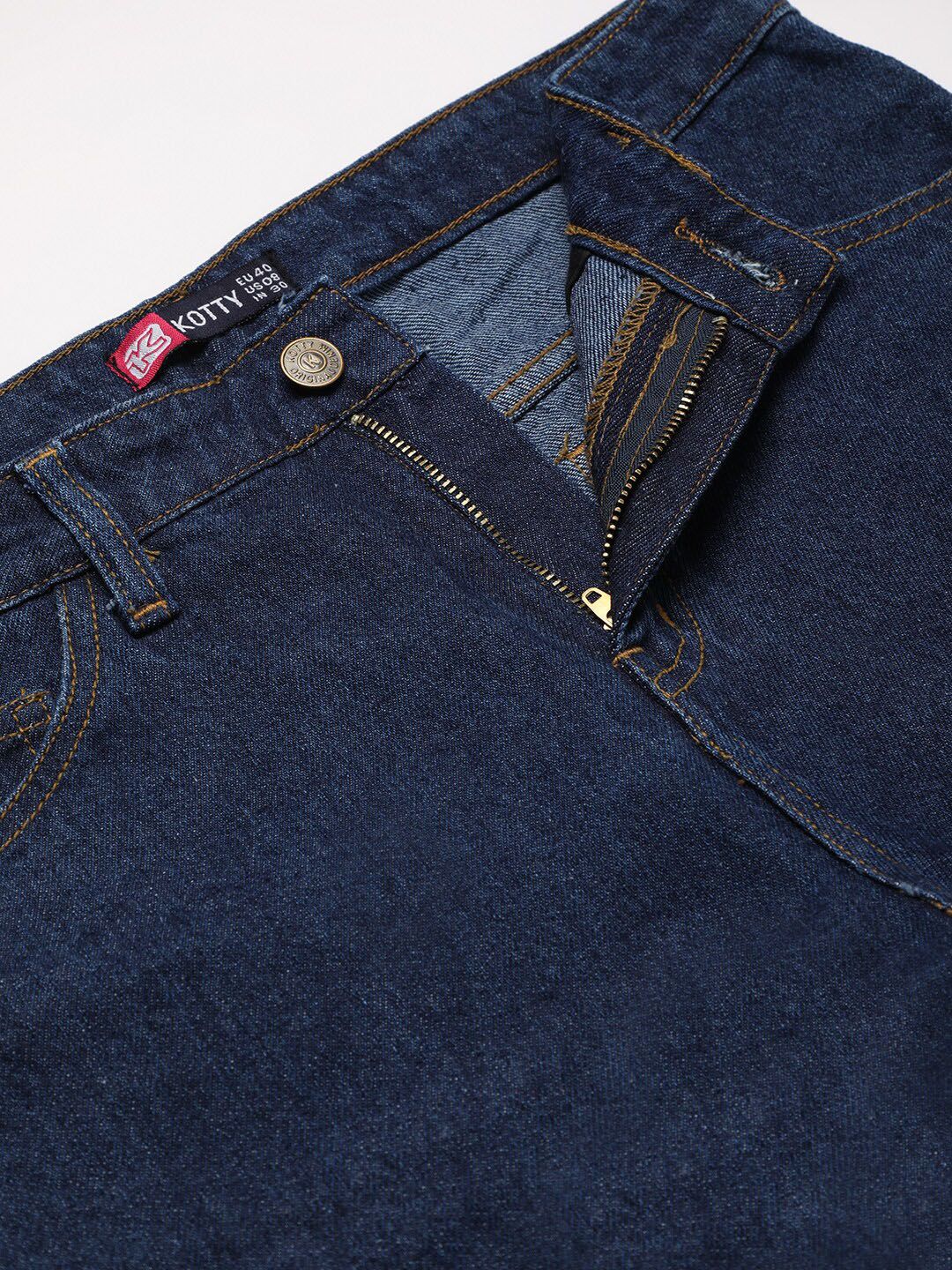 Kotty Women Navy Blue Flared High-Rise Stretchable Jeans