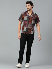 Kotty Men Conversational Scarf Printed Casual Shirt