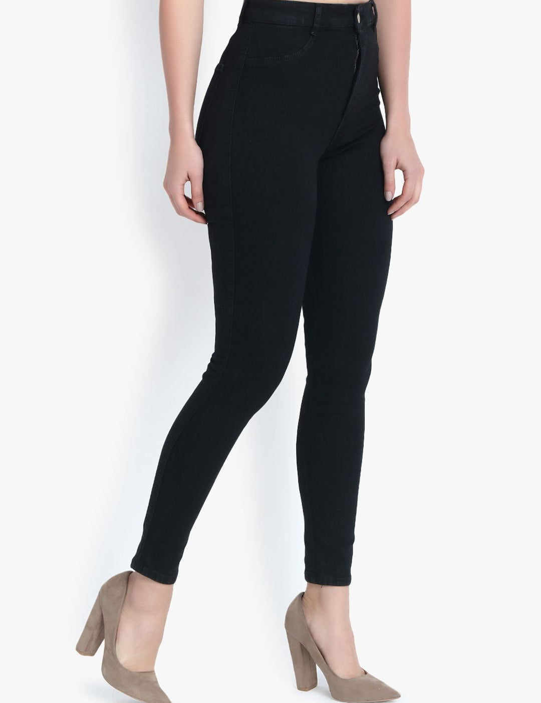 Kotty Women Black Skinny Fit High-Rise Clean Look Stretchable Jeans