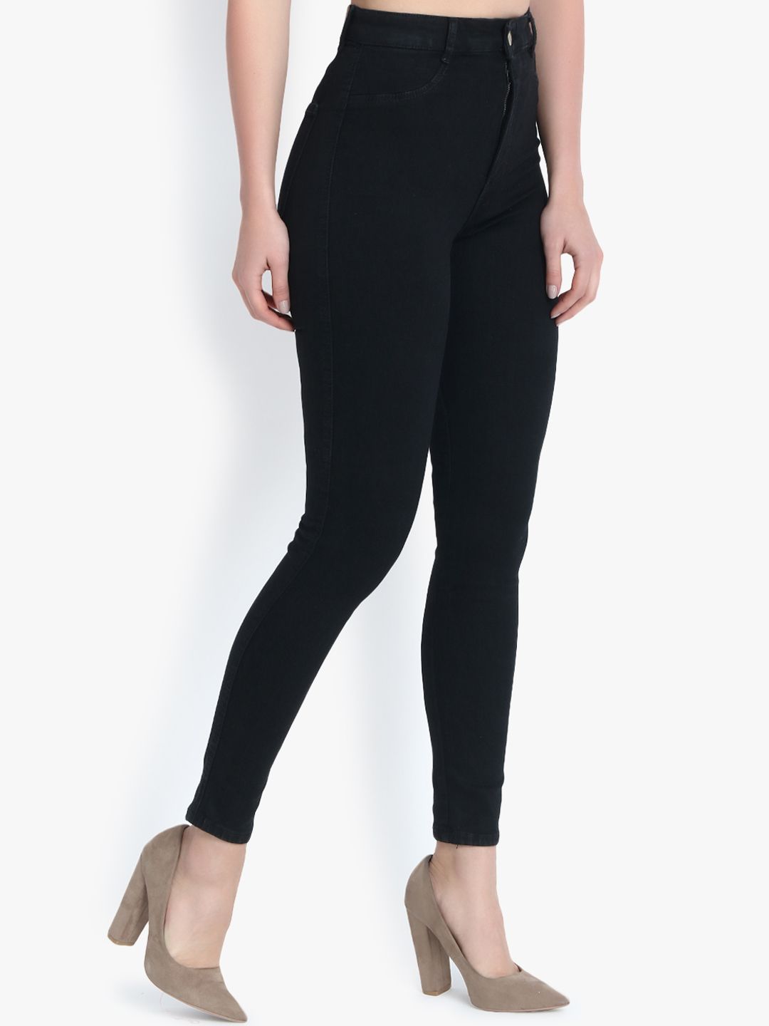 Kotty Women Black Skinny Fit High-Rise Clean Look Stretchable Jeans