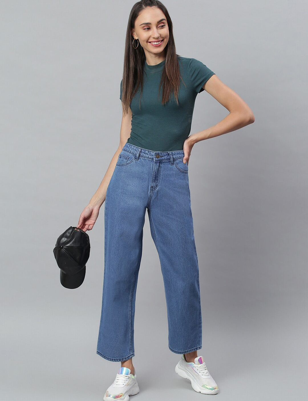 Kotty Women Blue Flared High-Rise Stretchable Jeans