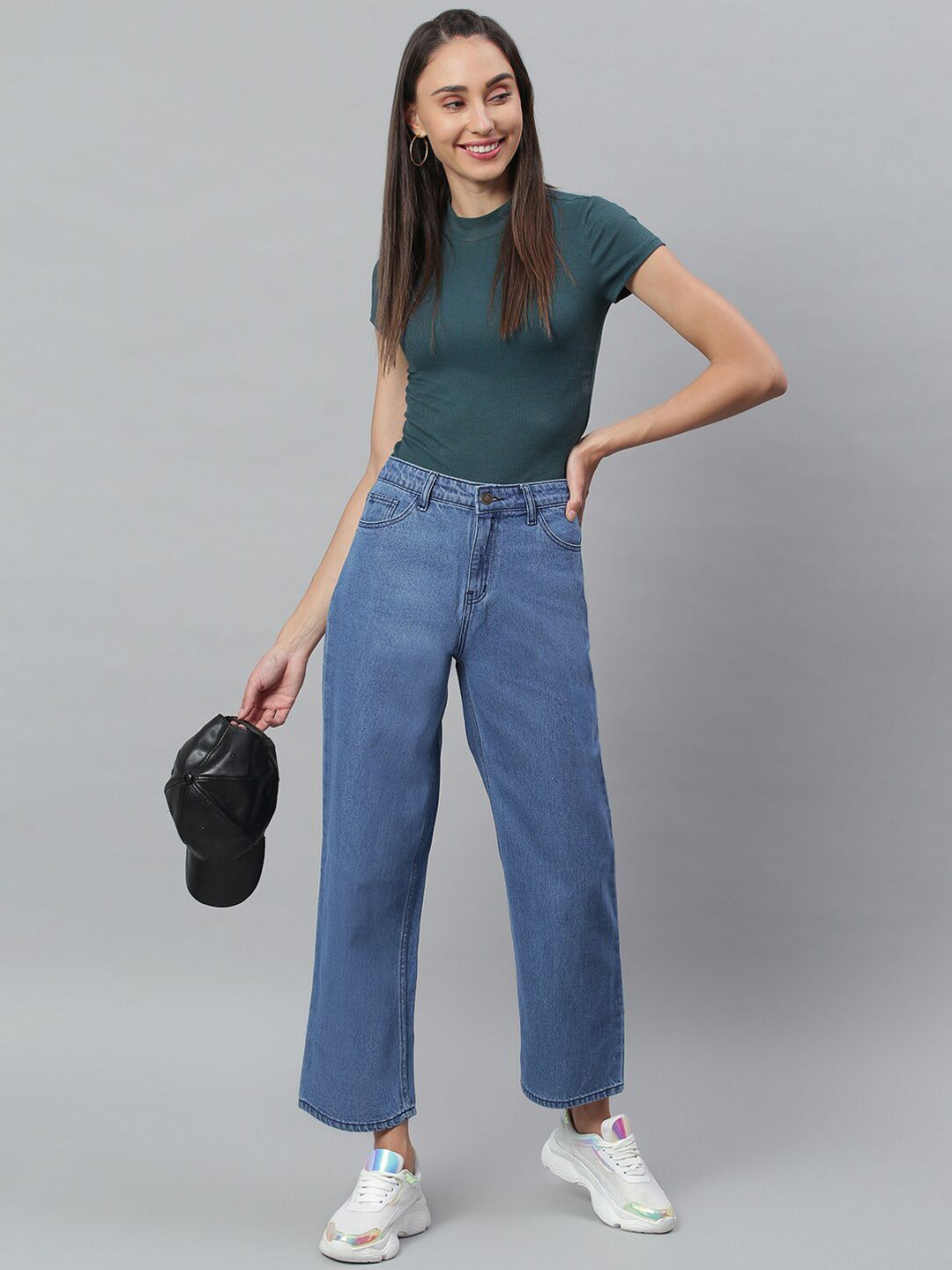 Kotty Women Blue Flared High-Rise Stretchable Jeans