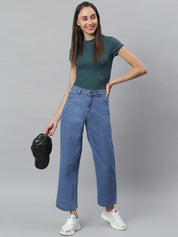 Kotty Women Blue Flared High-Rise Stretchable Jeans