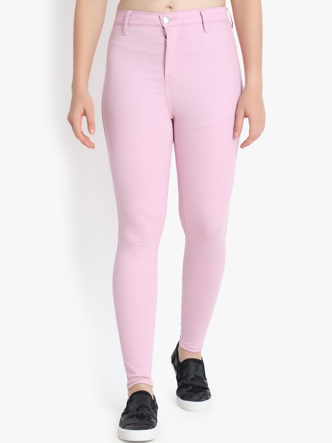 Kotty Women Pink Skinny Fit High-Rise Clean Look Stretchable Jeans