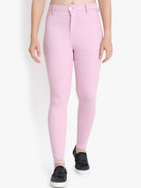 Kotty Women Pink Skinny Fit High-Rise Clean Look Stretchable Jeans