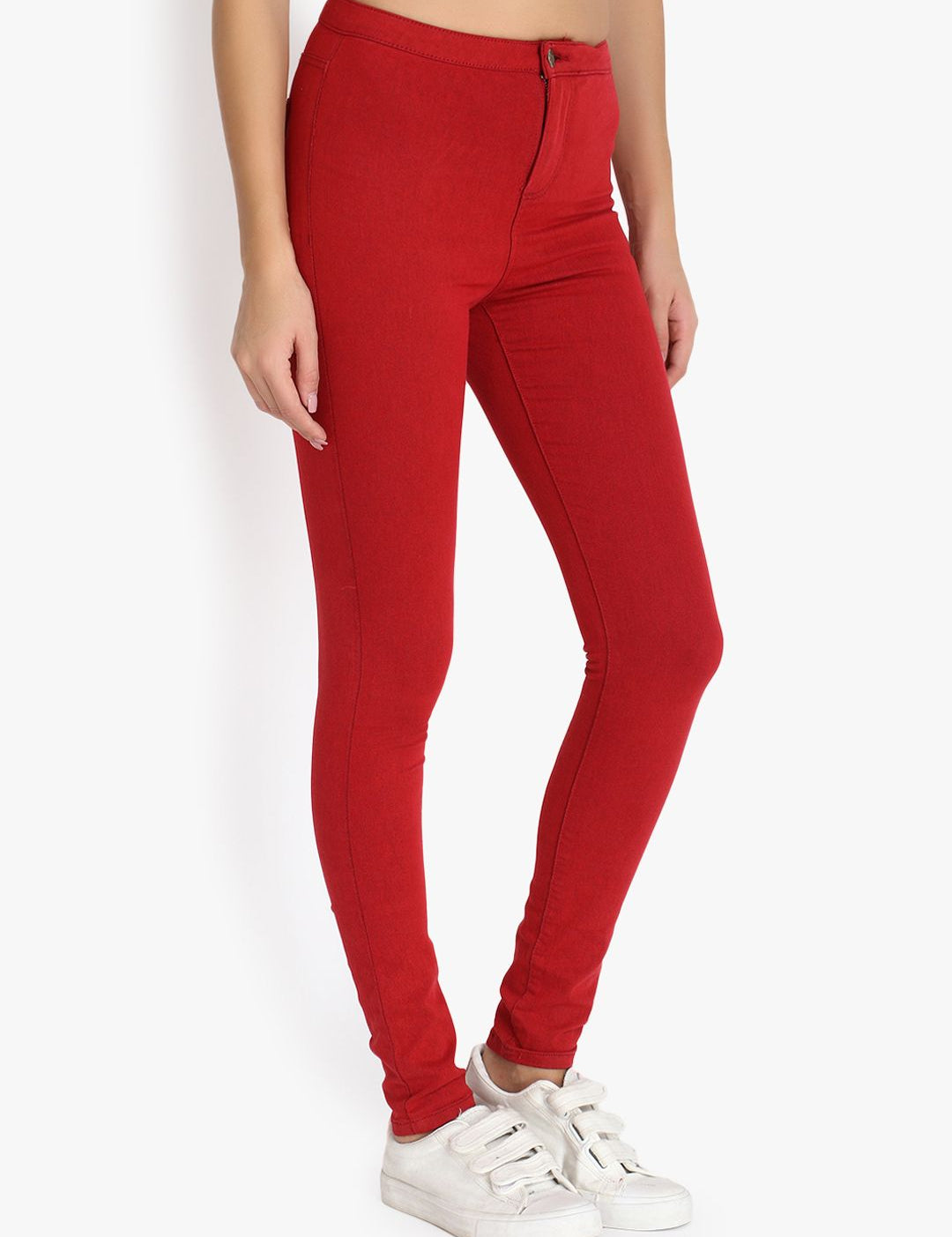 Kotty Women Maroon Skinny Fit High-Rise Clean Look Stretchable Jeans