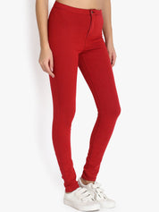 Kotty Women Maroon Skinny Fit High-Rise Clean Look Stretchable Jeans