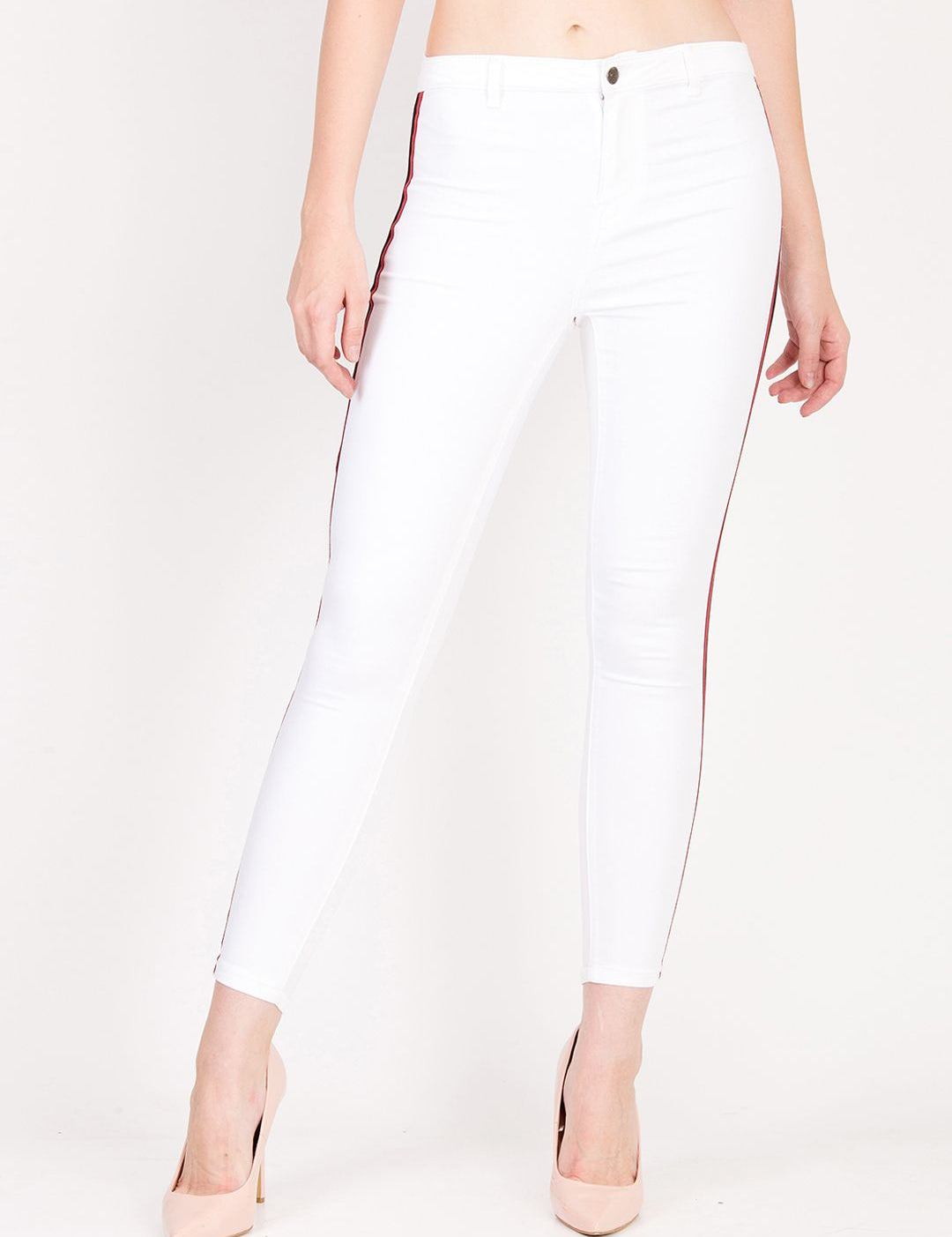 Kotty Women White Skinny Fit High-Rise Clean Look Jeans