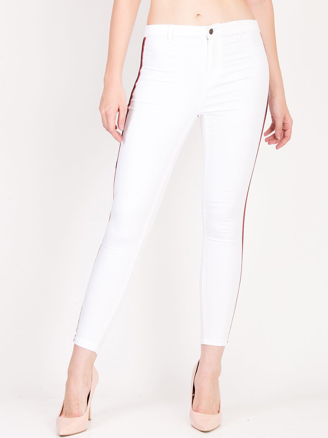 Kotty Women White Skinny Fit High-Rise Clean Look Jeans