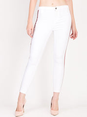 Kotty Women White Skinny Fit High-Rise Clean Look Jeans