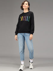 Kotty Women Black Printed Sweatshirt