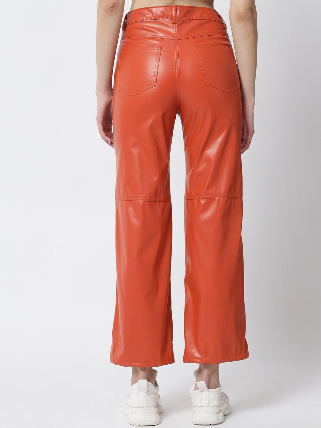 Kotty Women Orange Relaxed Fit Mid-Rise Regular Trousers