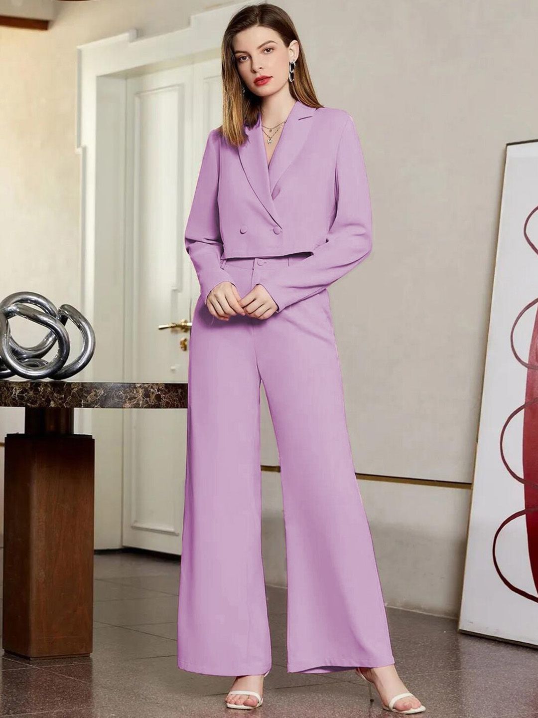 KOTTY BIZwear Basics Women Relaxed Straight Leg Straight Fit High-Rise Easy Wash Trousers