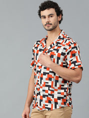 Kotty Men Geometric Printed Casual Shirt